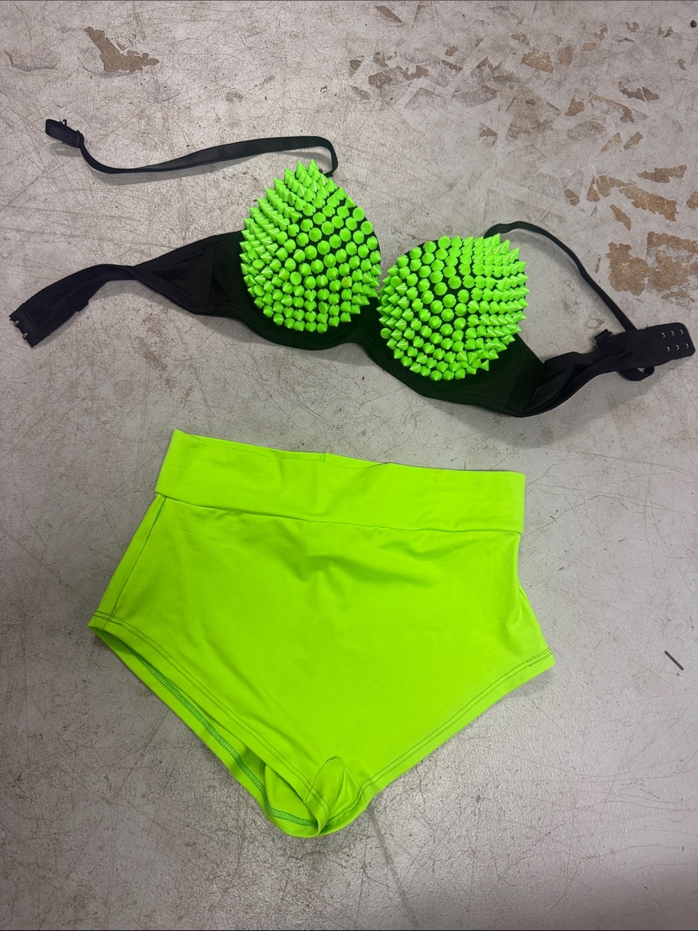 Neon Spike Bra and Bloomers Set RAVE Costume NWOT Size Small